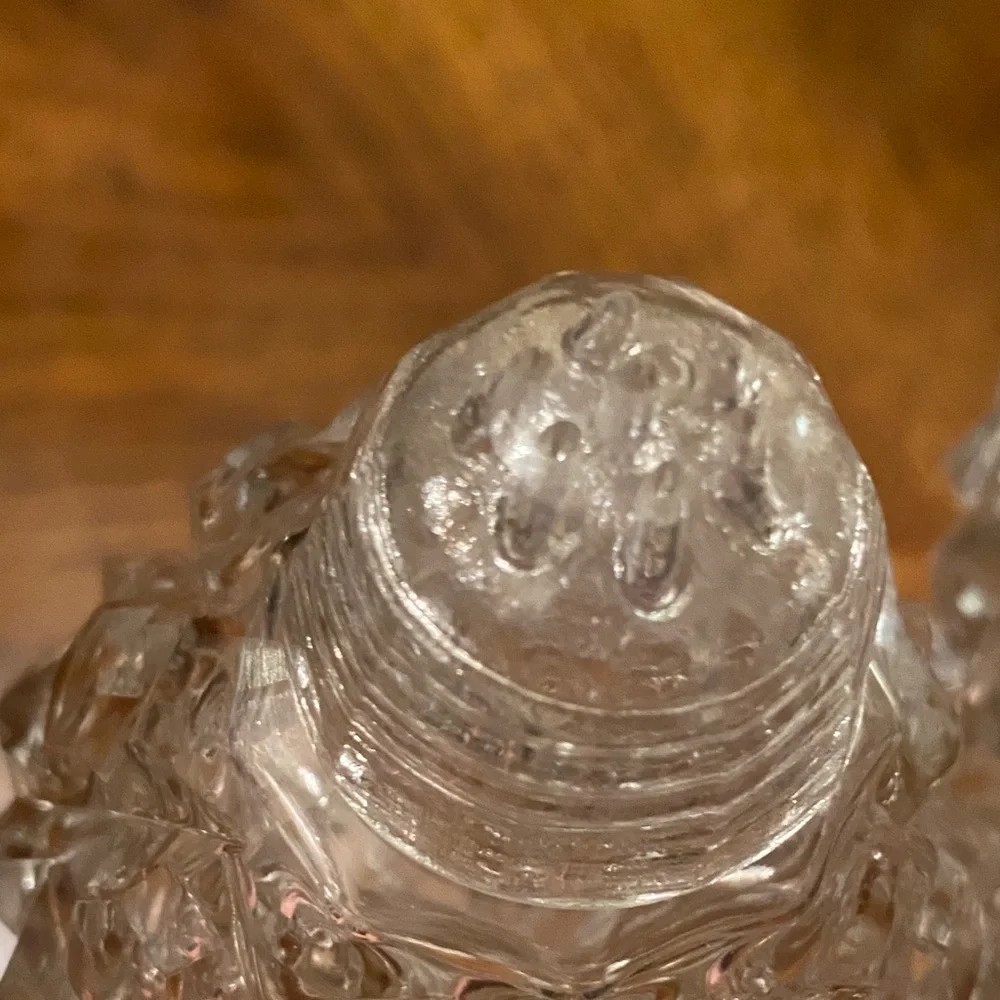 Vintage Tall Crystal Salt Pepper Shakers Footed 7.75” MCM Table Decor Pair